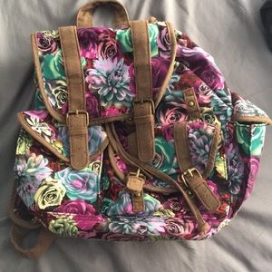Floral print backpack